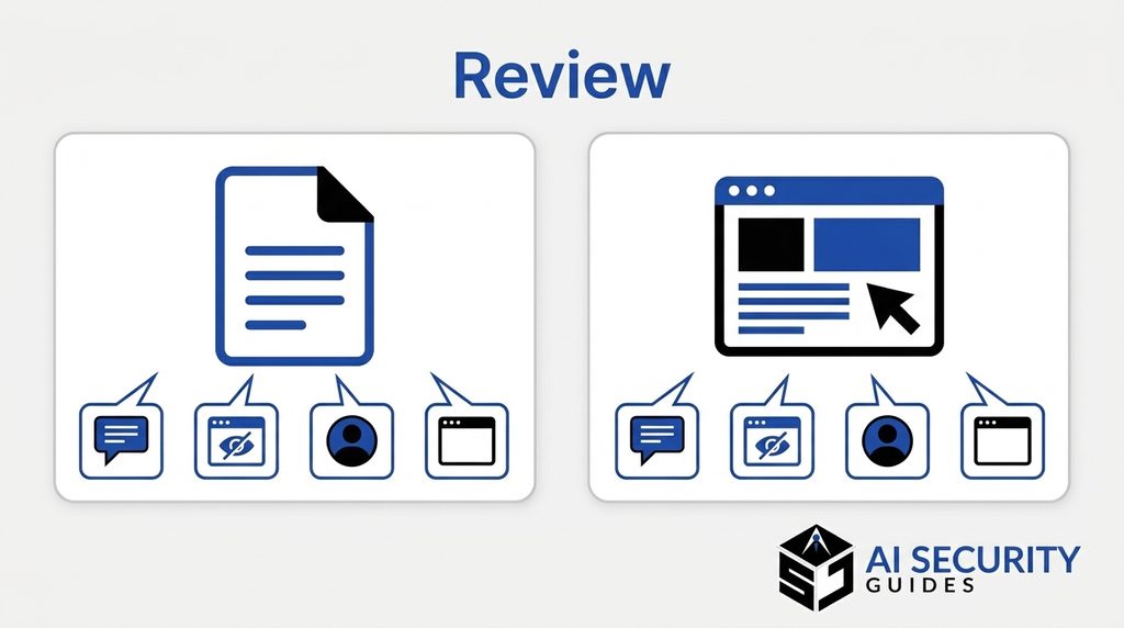 Checklist showing what to remove from files and screenshots before uploading them to an AI tool