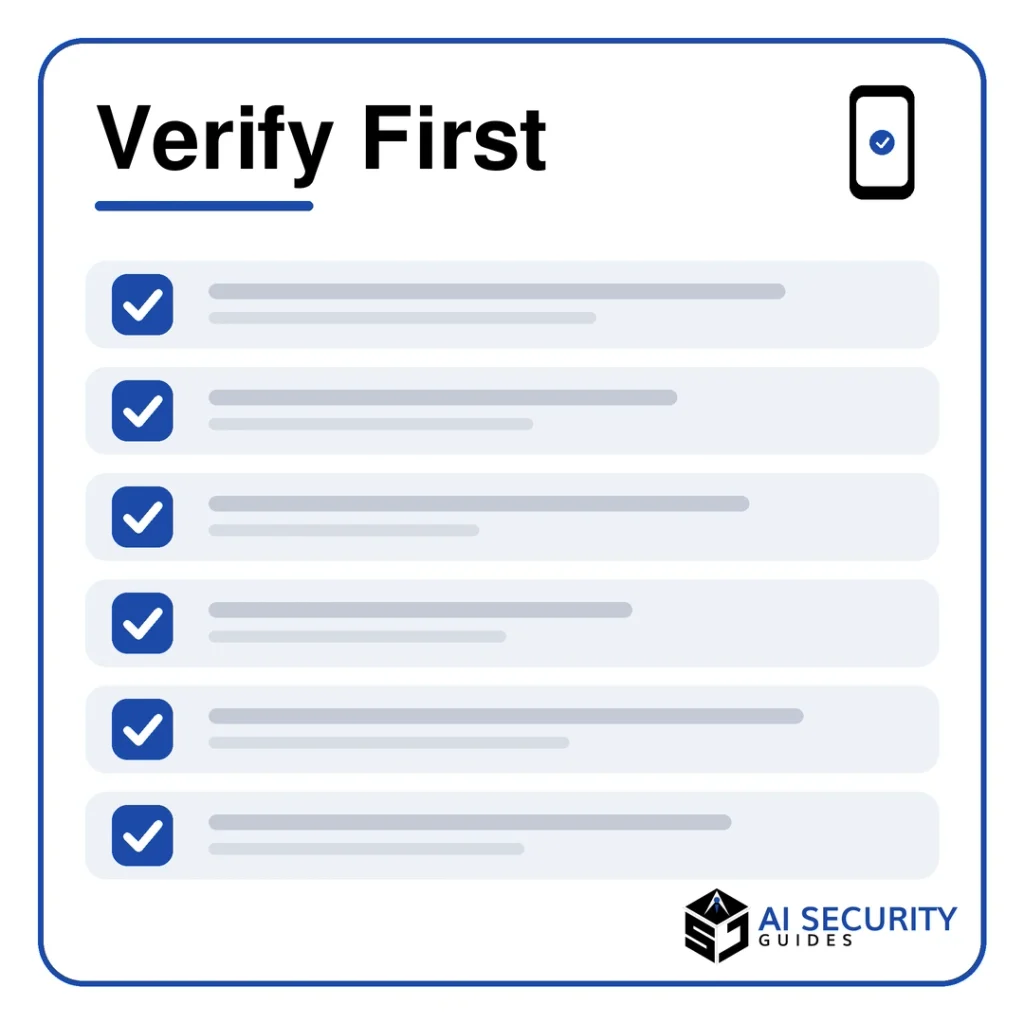 Checklist for verifying a suspicious phone call