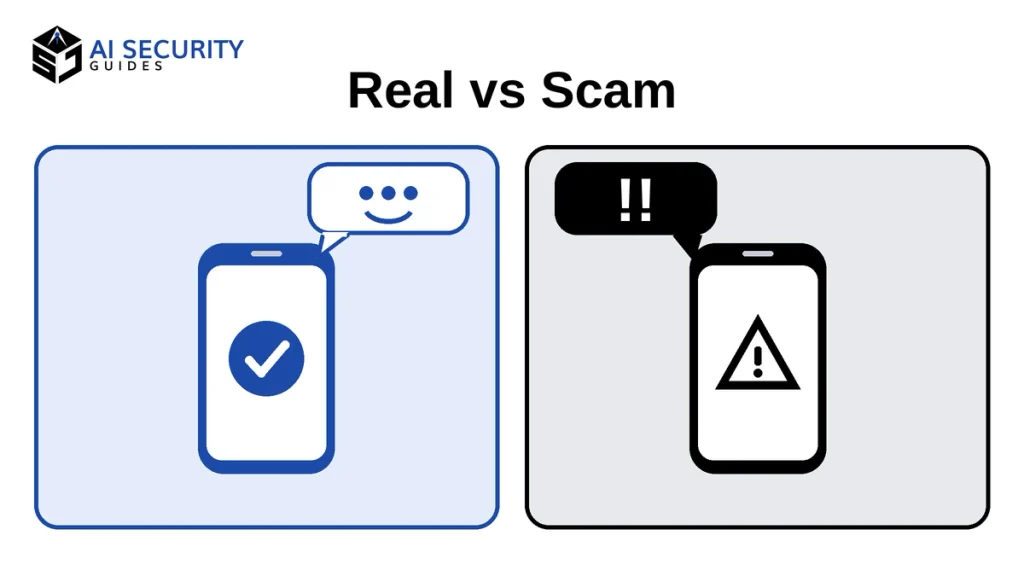 Comparison of a real call and AI voice cloning scams